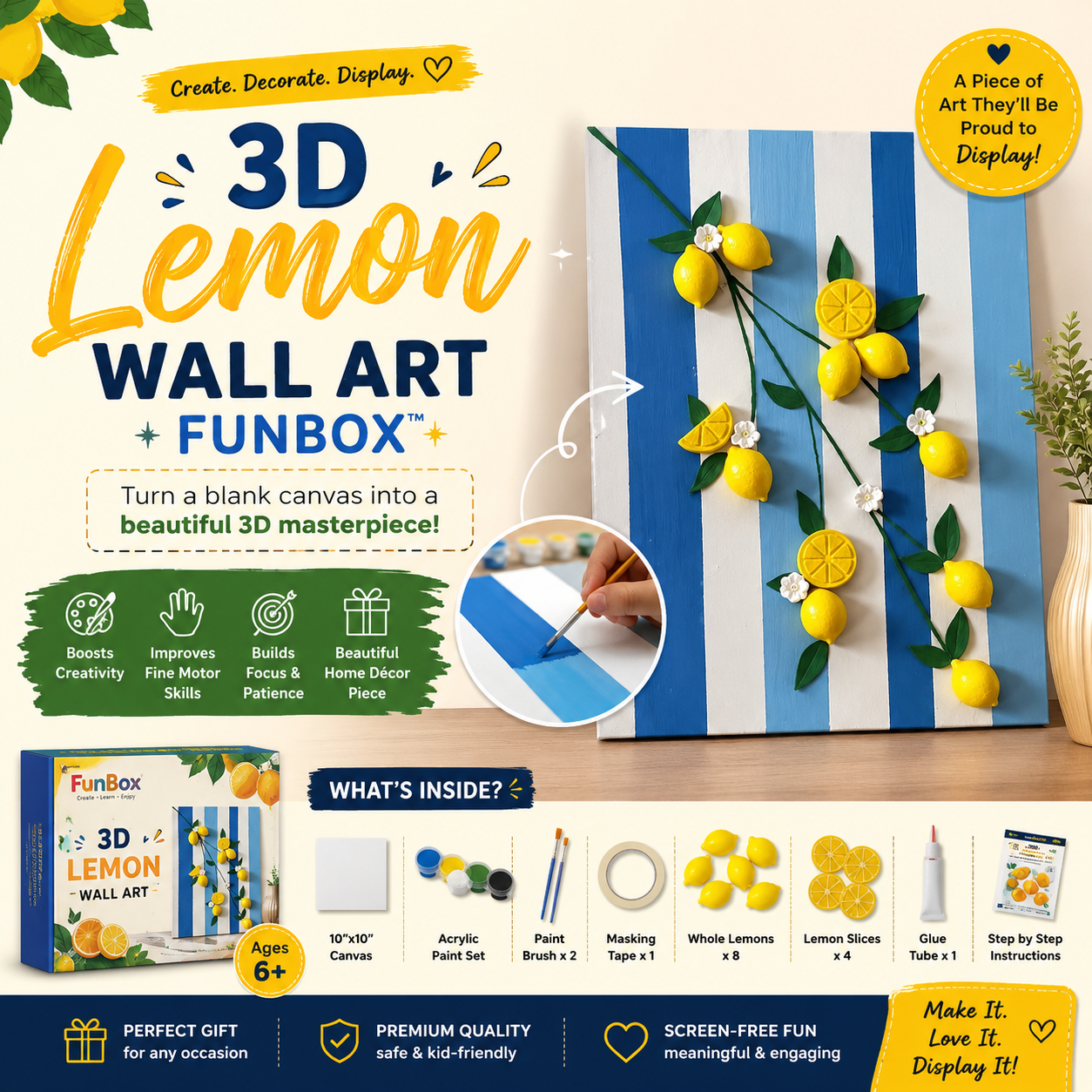 3D Lemon Wall Art FunBox™