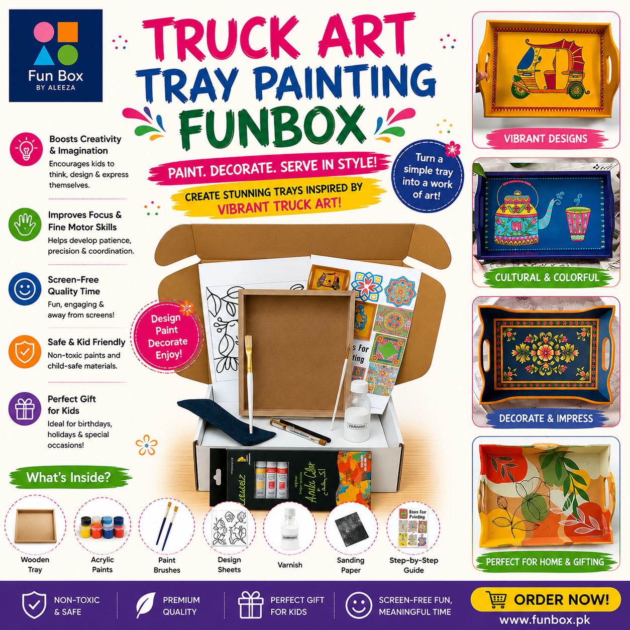 Truck Art Tray Painting FunBox