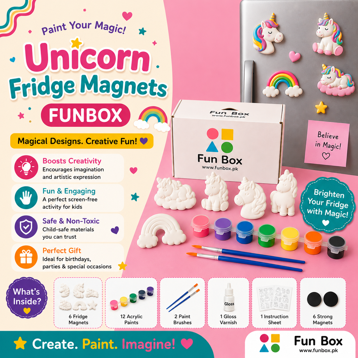 Unicorn Fridge Magnets Funbox