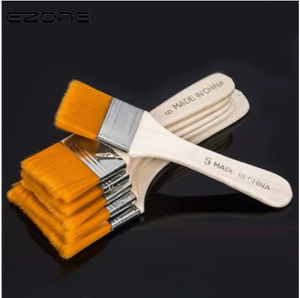 Keep Smiling 5 Pcs Gesso Paint Hair Wooden Painting Brush Set Flat Tips