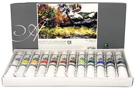 Maries Acrylic Color 12 Colors tubes set