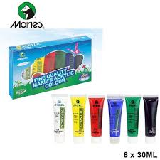 Maries Acrylic Color 6 Colors Tubes Set